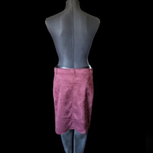 Point Zero Velvet Faux Suede Wine Color  Skirt New Sz 11 - Picture 4 of 11